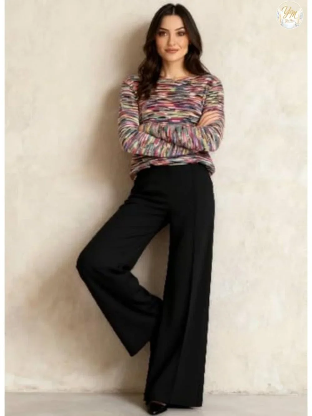 Women's Fair Isle Print Knit Pullover Sweater Oversized Warm Long Sleeve